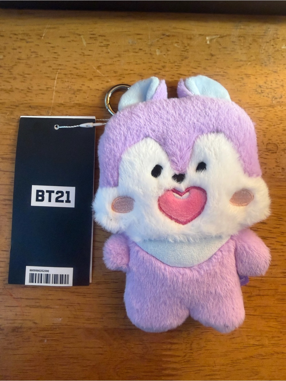 BTS BT21 COOKY Petit Closet Plush Keyring Card Pouch LINE FRIENDS Purple